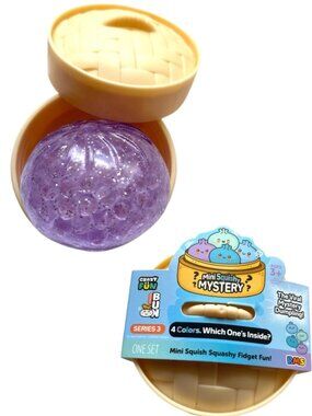 🌟 NWT ✨🟣 Mini Glitter PURPLE Dumpling Squishy – Crazy Fun Series 3 🥟🌟